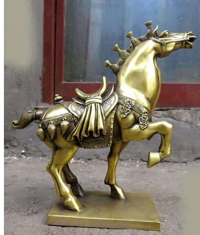 

13 de China brass mano de obra fina hermosas fuertes del caballo escultura estatua copper decoration bronze factory Pure Brass