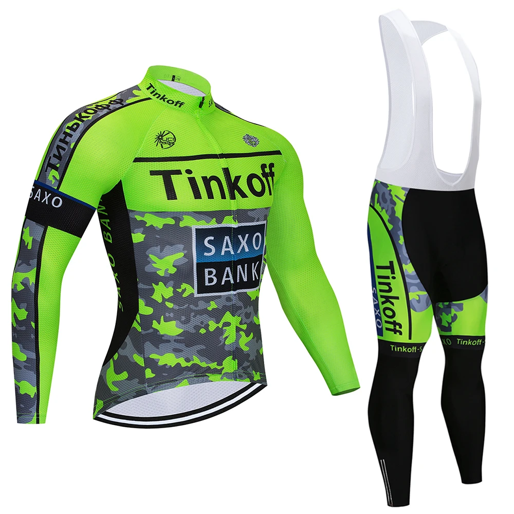 9D силикон! Комплект одежды для велоспорта tinkoff с длинным рукавом Джерси штаны