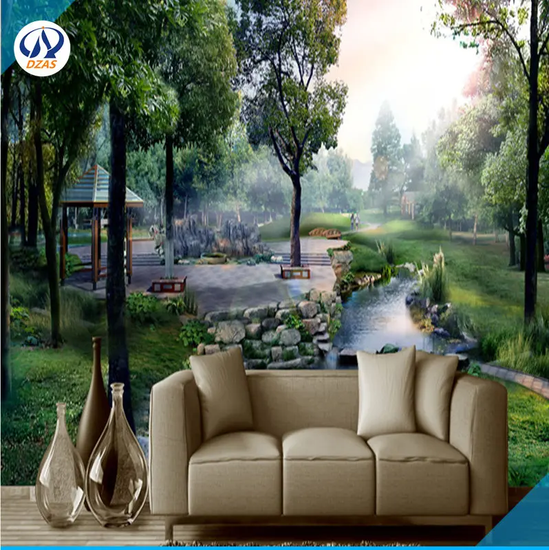 

3d Seamless mural study bedroom living room wallpaper TV background ZMH wall paper garden Landscape ZMH wallpaper
