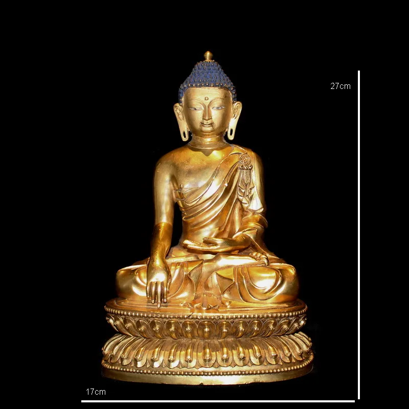 Sakyamuni Будда бронзовая Золотая тибетская Изысканная Статуя Будды
