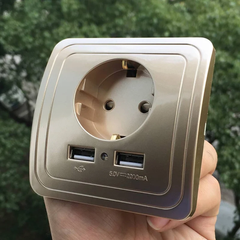 COSWALL USB розетка поп розетка с ЕС вилка 2A настенное зарядное устройство адаптер электрическое настенное зарядное устройство адаптер зарядка USB