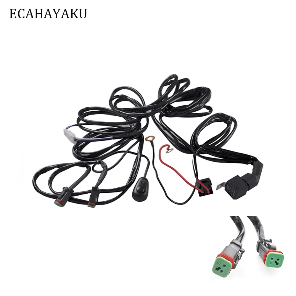 ECAHAYAKU 2x3 метра Противотуманные фары проводка жгут проводов + светодиодные