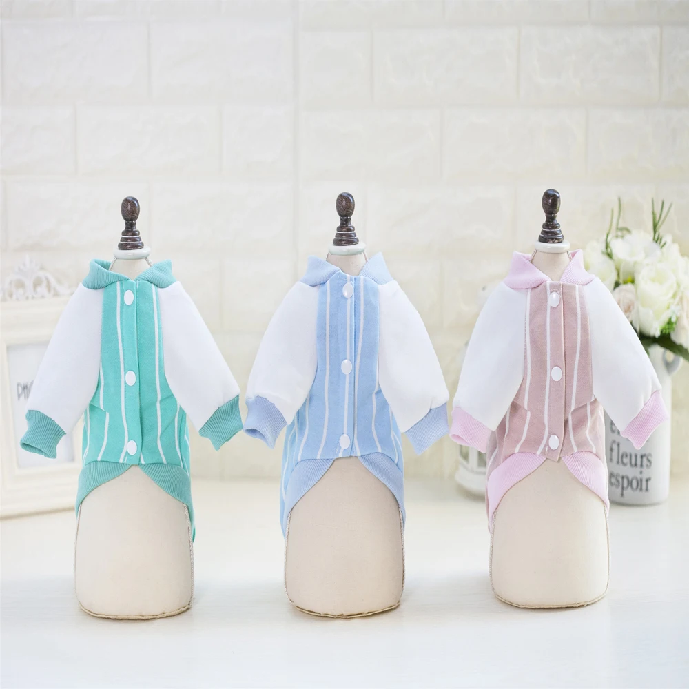 Зимняя теплая одежда для маленьких собак мягкие хлопковые бейсбольные рубашки