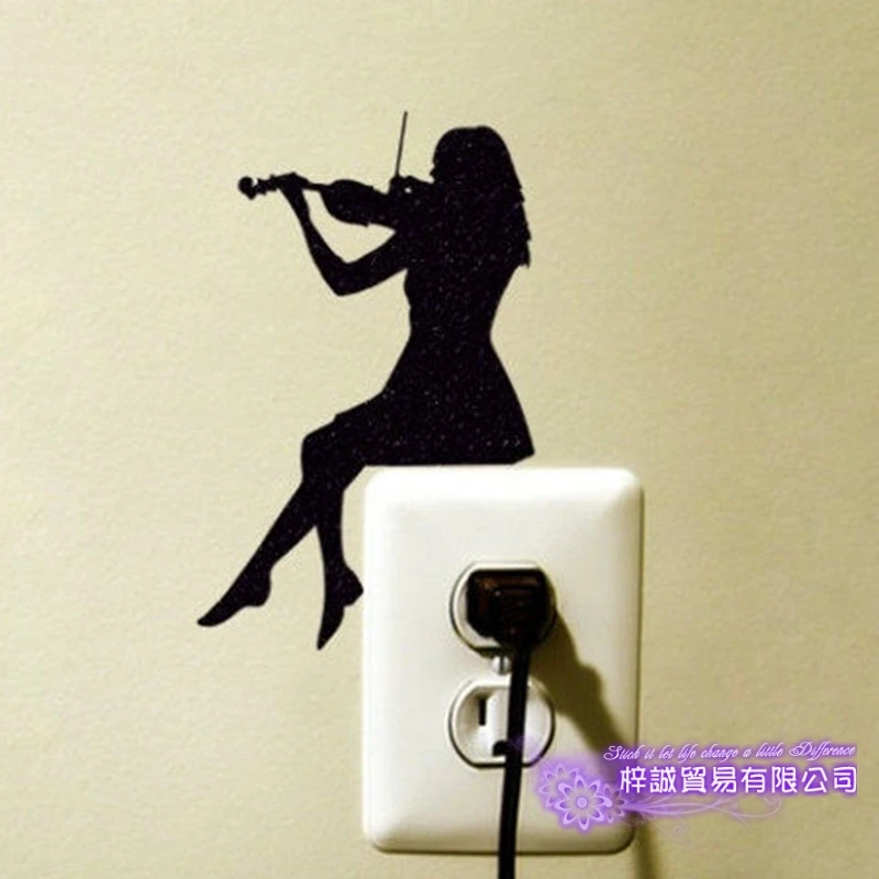 Скрипка Забавный переключатель наклейка постеры виниловые настенные наклейки