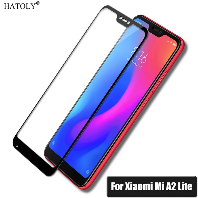 2pcs screen protector for xiaomi mi a2 lite glass tempered glass for xiaomi mi a2 lite glass mi a2 lite full glue coverage glass free global shipping