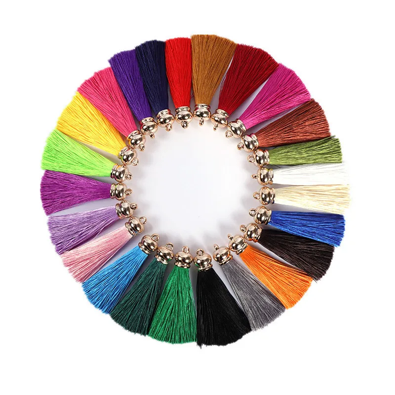 Новинка 10 шт./лот 8 см кисточки винтажные шелковые с помпоном отделка бахрома