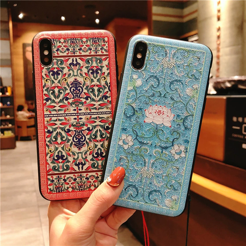 Модный мягкий чехол из ТПУ в китайском народном стиле для Apple iPhone 5 5S 6 6s 7 8 Plus X XR XS Max