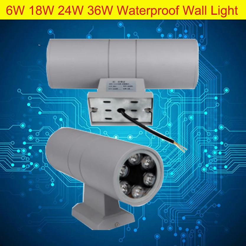 Новейший алюминиевый корпус Aolly 110lm/w 6W* 1 Bridgelux чип 36W AC85-265V камень настенный светильник ing 12W светодиодный водонепроницаемый открытый настенный светильник