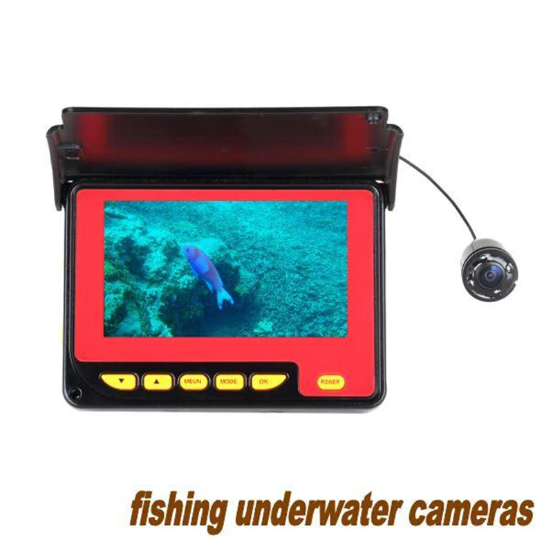 4Pcs LED 600TVL 4.3'' Color LCD Monitor Underwater Ice Video Fishing Camera System 20m Cable Visual Fish Finder