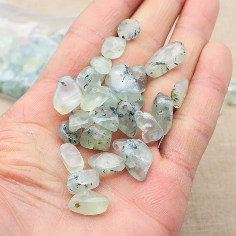 100 г натуральный Prehnite кварцевый полированный тонущий камень графитовый гравий