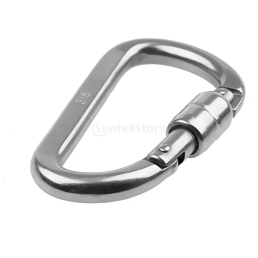 

316L Stainless Steel Rock Climbing D Shape Auto Locking Carabiner 8MM y Safety Lock Outdoor Climbing Equipment Accessories