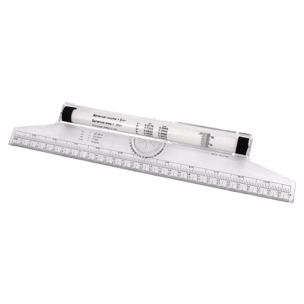 

Multi-purpose Measuring Protractor Template Drawing Rolling Rule 30cm