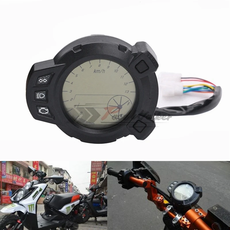 Мотоциклетные инструменты 10000 RMP ЖК спидометр Тахометр для Ямаха Зума BMK x125 YW125 BWS 7