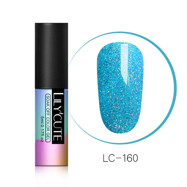 LC-160 LILYCUTE Блестящий Гель-лак для ногтей 5 мл замачиваемый УФ гель для ногтей лак Полупостоянный гель лак праймер маникюрный лак - Цвет: LC-160