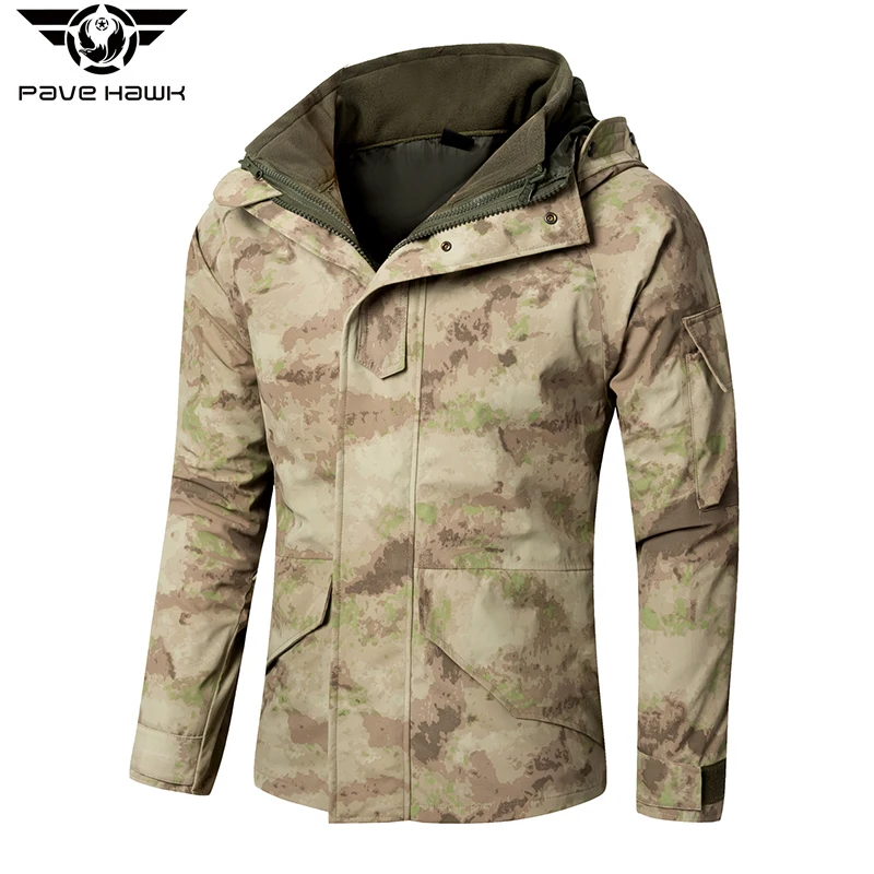 Мужской флисовый тренчкот со съемными карманами на молнии и защитой от царапин