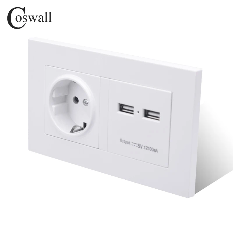 COSWALL 146 тип розетки 16A Корея Стандартный Мощность Outlet Dual USB Smart Зарядное устройство