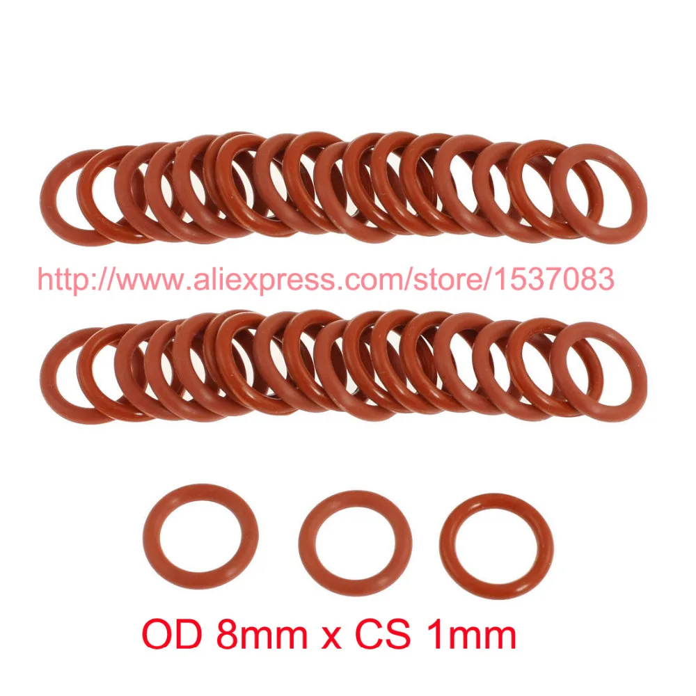 

OD 8mm x CS 1mm silicon seal rubber o ring o-ring oring red