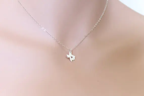 10 шт-контур штата Техас Карта Ожерелье с сердцем США штат I Heart Love Texas ожерелье