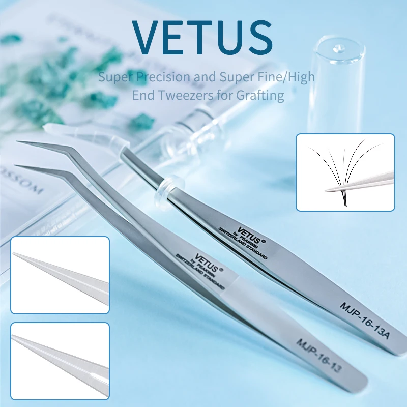 Пинцет VETUS MJP серии щипцы для макияжа 3D 6Dvolume Пинцет для наращивания ресниц ножницы Одежда высшего качества из нержавеющей стали пинцет