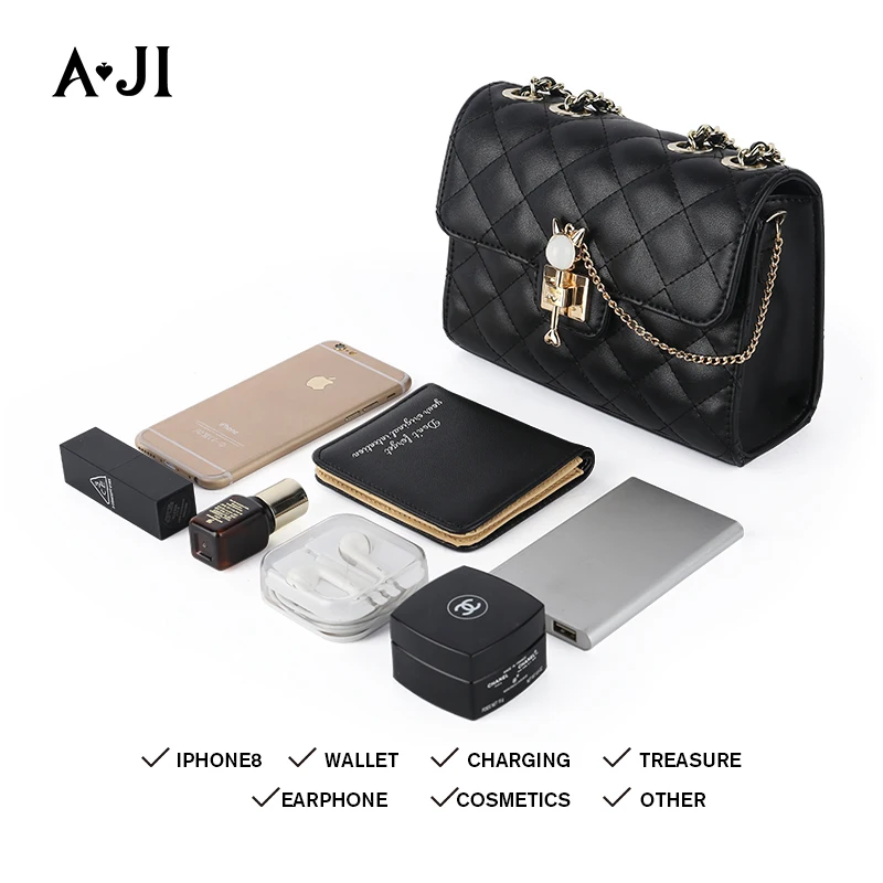 AJI классическая женская дизайнерская сумка роскошная брендовая через плечо для