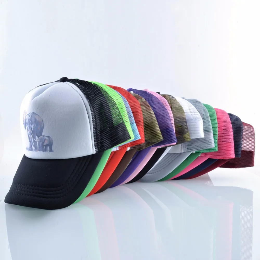 Летняя женская бейсболка Мужская сетчатая дышащая повседневная кепка со слоном |