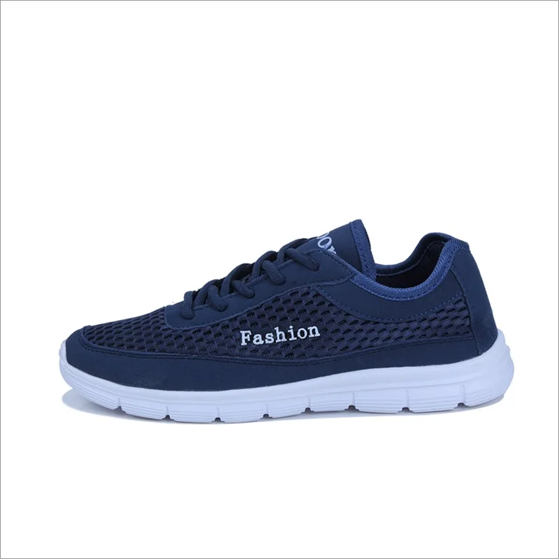 New Solid Color Men Summer Casual Shoes Breathable Light Male Mesh Sneakers Black Blue Grey | Обувь