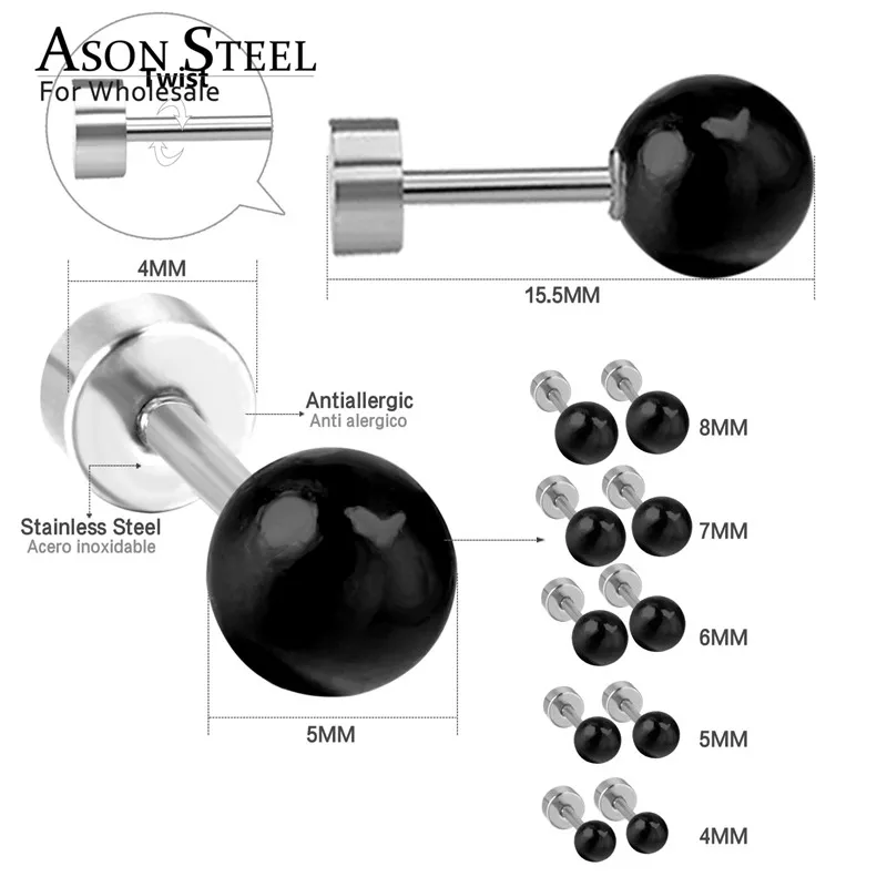 Женские серьги гвоздики с имитацией жемчуга ASONSTEEL сережки золотого и серебряного
