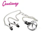 Металлическая клетка для пениса, Тройное кольцо для пениса, зажимы для груди, зажимы для сосков, цепочка для груди, стимулятор секс-игр, секс-флирт, игрушки для взрослых, для влюбленных