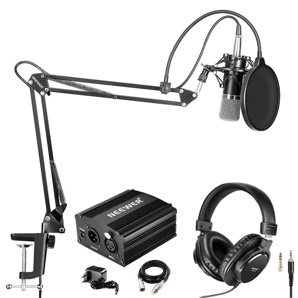 Neewer NW 700 Pro конденсаторный микрофон (черный/серебристый) и монитор наушники