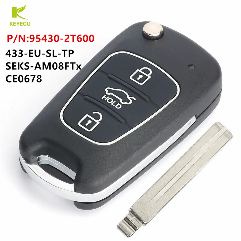 KEYECU Relacement новый обновленный раскладной дистанционный брелок 433 МГц ID46 для Kia Optima