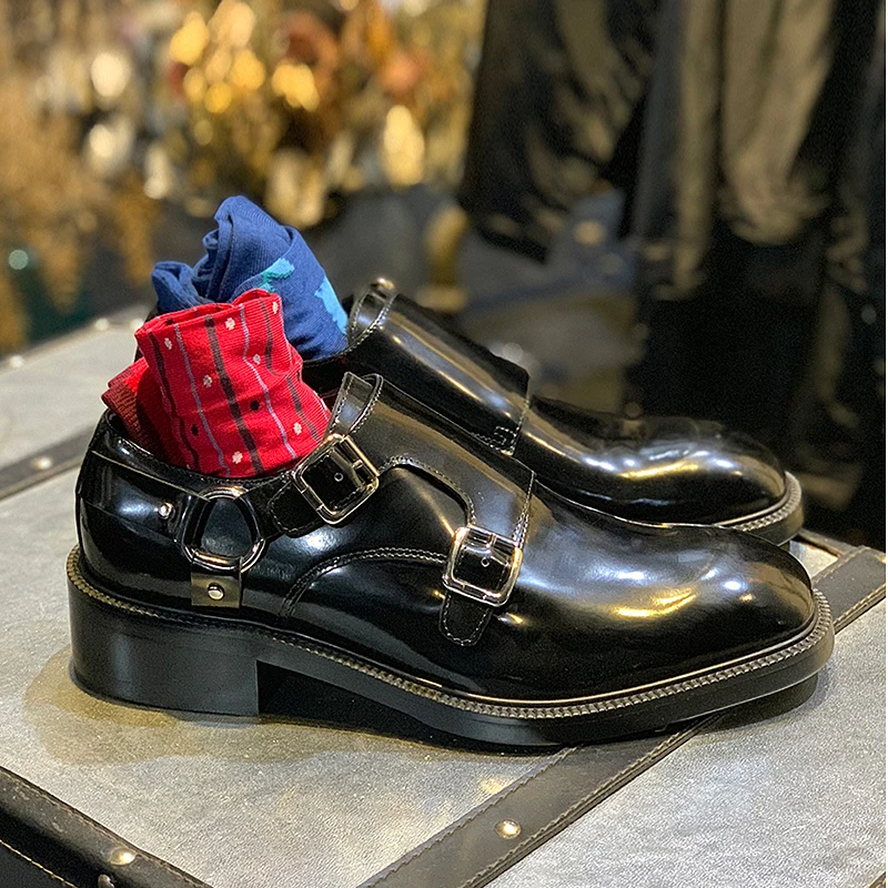Classic Monk Plus Size Double Buckle Straps Cow Leather Shoes Men Brand Business Formal Male Wedding Sapato Social | Обувь
