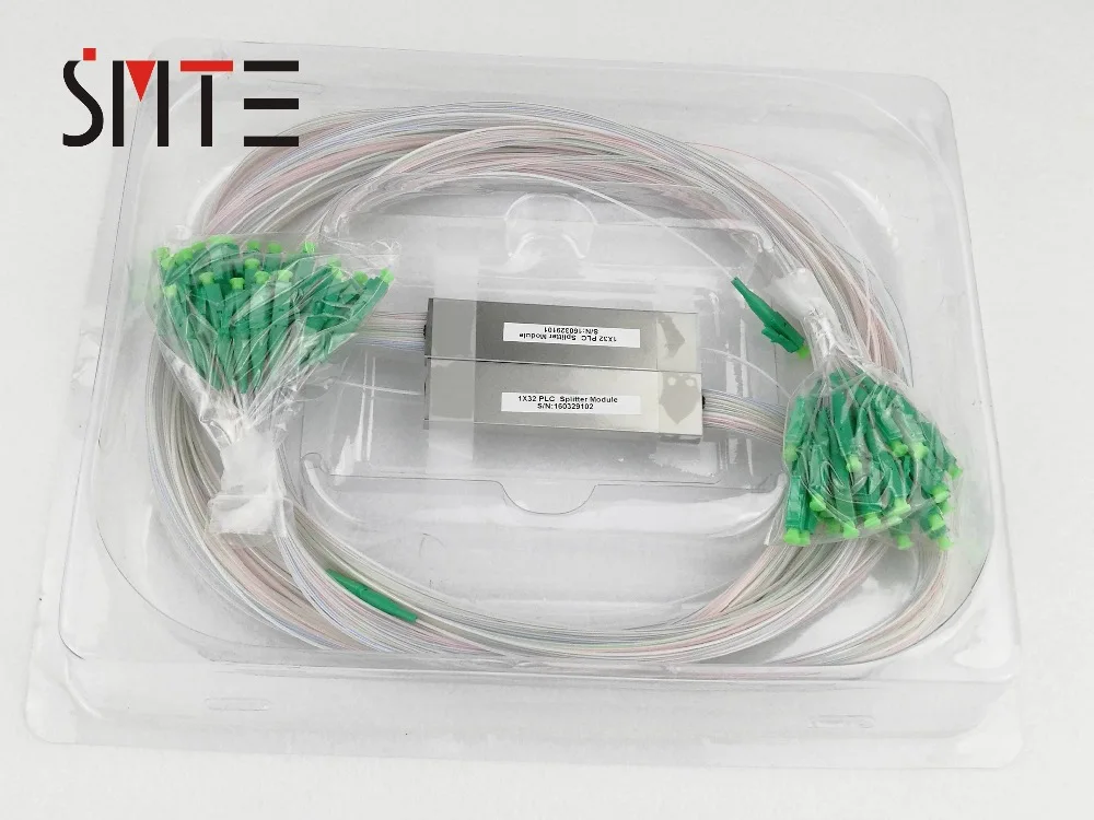 

1 to 32 Mini Splitter 1x32 SM SC APC PLC Fiber Splitter pigtail optic splitter 1310nm 1550nm 0.5M 9mm fiber pigtail