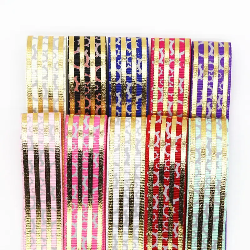 10 ярдов Grosgrain лента Лазерная Серебряная корона печатная лента " 25 мм пробки для бутылок DIY ремесла аксессуары ручной работы M19042701 - Цвет: 5