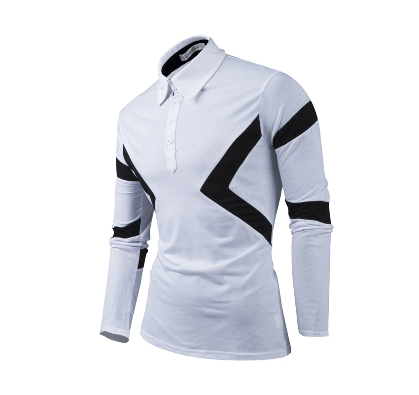 Лидер продаж 2020 осенне-зимняя Модная рубашка-поло с длинным рукавом белая и