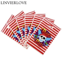 6pcspack red pirate party theme party gift bag party decor plastic candy bag loot bag for kids birthday festival supplies