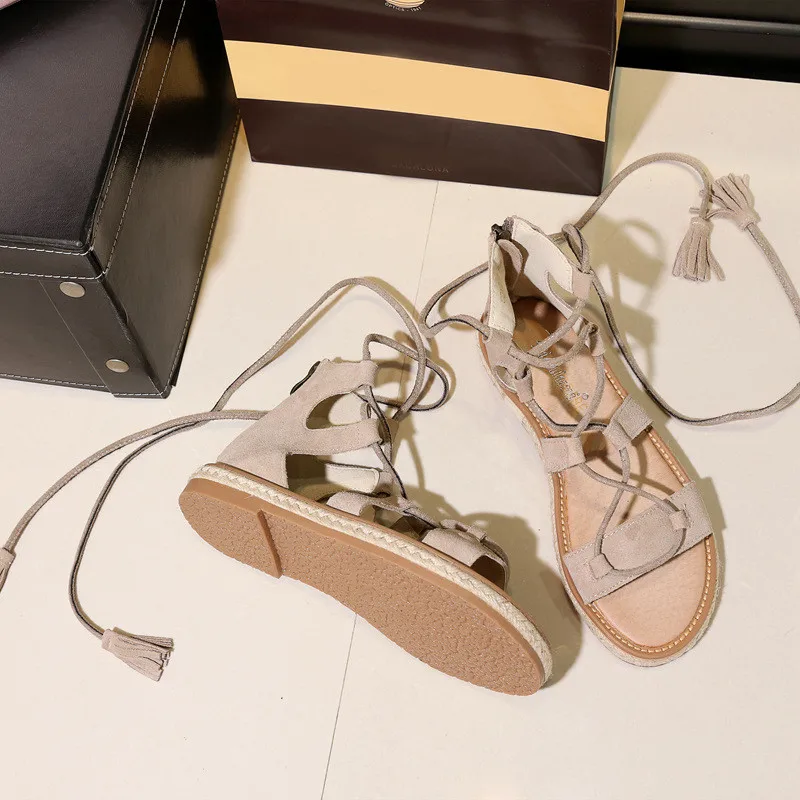 Женские сандалии летняя обувь искусственная кожа с бахромой открытый носок