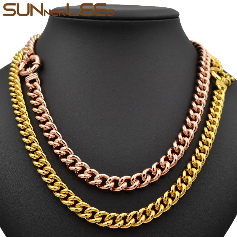 SUNNERLEES модные ювелирные изделия ожерелье цвета белого розового золота 9 мм