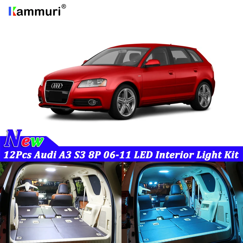12 шт. белые светодиодные с CANBUS салона комплект ламп для Audi A3 S3 8 P 2006 2007 2008 2009 2010 2011 светодиодный внутренний свет комплект