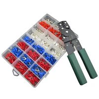 wire crimping tool cutter crimper stripper with 1000pcs pre insulated terminals assortment set kit