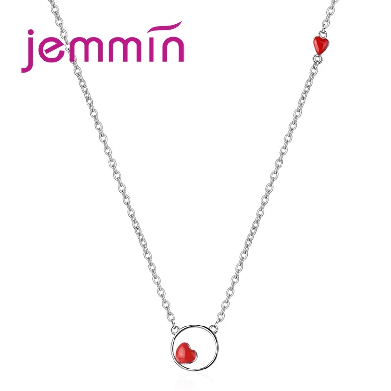 

New Fashion Design Red Heart Necklace 925 Sterling Silver Color Simple Hollow Jewelry The Best Of Birthday Treat Surprise