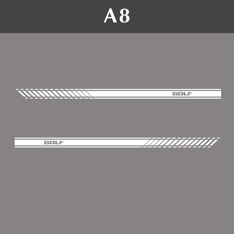GOLF WHITE 2 шт., наклейка для автомобиля, боковая юбка, наклейка POLO GOLF GTII для Volkswagen Polo, Volkswagen Atlas, Tiguan, Passat, Arteon - Название цвета: GOLF WHITE