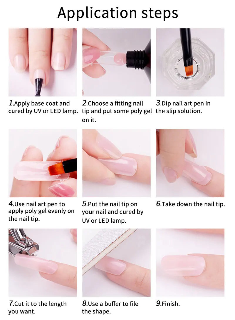 RS маникюрный набор из полигеля для быстрого наращивания ногтей УФ светодиодный