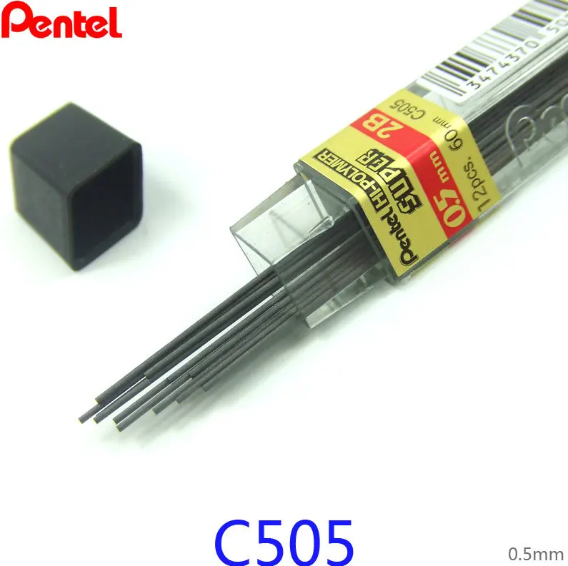 Pentel C505 супер Hi-Polymer механический карандаш свинцовый стержень 0,5 мм 2H HB B 2B