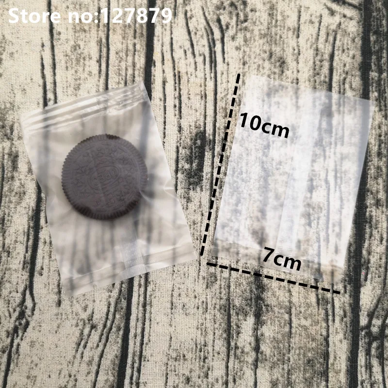 Translucent 7x10cm 50 шт несколько дизайн упаковочная сумка пластиковые мешки для пирожных печенья упаковка пластиковые пакеты для печенье конфеты еда матовое плоское уплотнение - Цвет: Translucent 7x10cm