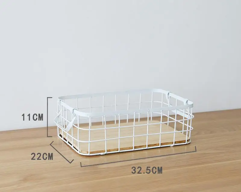 small with board D Кованая корзина для хранения из проволоки, настольные книги, японская металлическая корзина, органайзер, контейнер для ванной, кухни, держатель для мелочей - Цвет: small with board D
