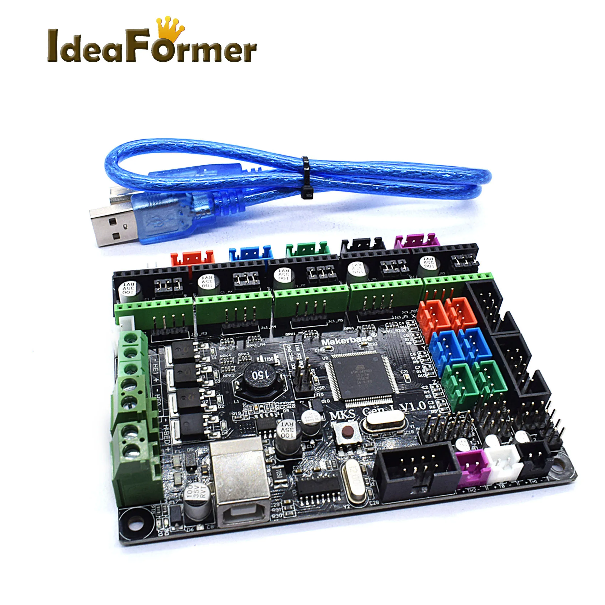 PCB плата контроллера MKS Gen L V1.0 с usb-кабелем совместимая материнская плата Ramps1.4/Mega2560 R3 Поддержка A4988/DRV8825/TMC2100