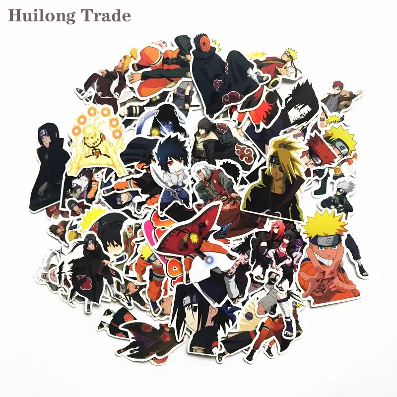63 шт. классический Наруто мультфильм персонажи Граффити стикер чемодан