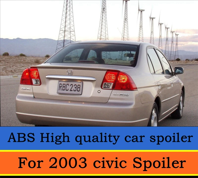Для 2003 civic спойлер высокого качества ABS Материал заднее крыло автомобиля праймер