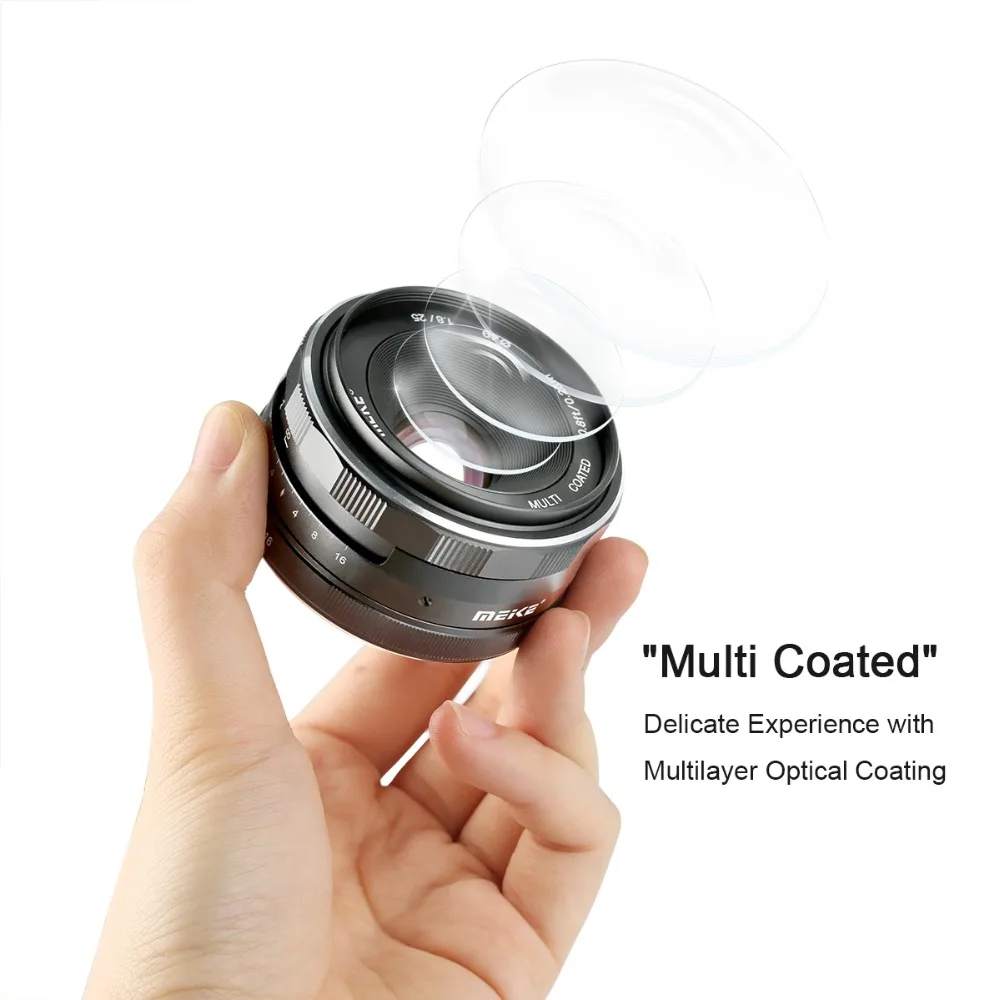 Широкоугольный объектив Meike 25 мм f1.8 для камер Sony E mount NEX 3 3N 5 A6600 A6500 A6400 A6300 |