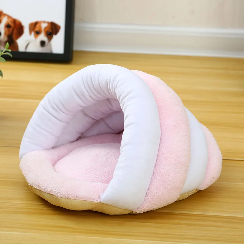 Style 2 pink Милые тапочки кошка спальный мешок питомец, маленькая собачка дом для чихуахуа порода собак Тэдди бишонфризе Зима Теплый Щенок пещера кроватка для котят Подушка Диван - Цвет: Style 2 pink